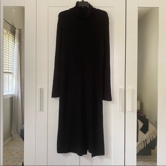 ABound Turtle Rib Knit Slit Sweater Dress - Picture 2 of 7